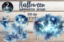 Horror blue Halloween night sky clipart t shirt design png Product Image 1