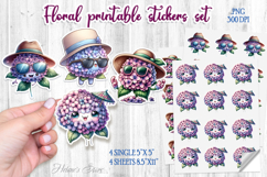Funny flowers Sticker Design |Cute summer stickers template Product Image 1