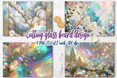 Iridescent rainbow kitchen glass cutting board sublimation Product Image 1