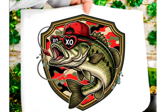 Valentine's Day Fishing Camo XOXO PNG Product Image 1