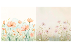 SET Flower Floral Watercolor Background Product Image 5