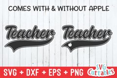 Teacher SVG | Teacher Text Tail Swoosh | Shirt Design Product Image 2