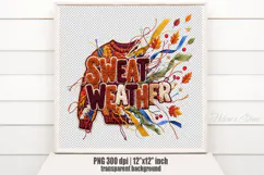 Sweater Weather Chenille Embroidered Patch Puffy Autumn PNG Product Image 2