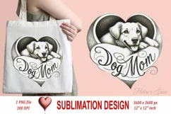 Dog mom heart Valentines day Sublimation clipart sketch png Product Image 2
