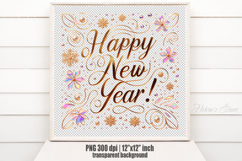 Bright Happy New Year quote sublimation design clipart png Product Image 2