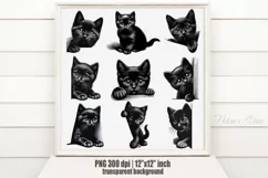 Halloween black cat clipart sublimation PNG| T shirt design Product Image 1