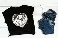 Dog mom heart Valentines day Sublimation clipart sketch png Product Image 3