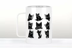Halloween black cat clipart sublimation PNG| T shirt design Product Image 3