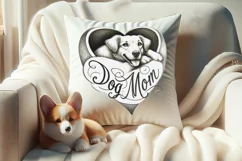 Dog mom heart Valentines day Sublimation clipart sketch png Product Image 4