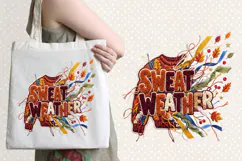 Sweater Weather Chenille Embroidered Patch Puffy Autumn PNG Product Image 4