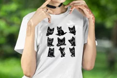 Halloween black cat clipart sublimation PNG| T shirt design Product Image 4