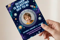 Space Birthday Invitation Canva Template Product Image 3