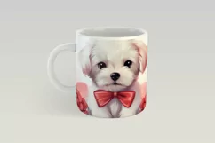 Valentines Day Mug Wrap | Puppy PNG Valentine Mug Design Product Image 2