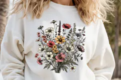 Wildflowers clipart | Vintage Summer flowers field graphics Product Image 1