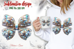 Christmas coquette bows design |Blue bow T-shirt clipart Product Image 2