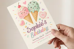 Ice Cream Birthday Invitation Canva Template Product Image 3