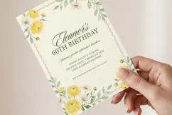 Floral Birthday Invitation Template, Editable Canva Product Image 3