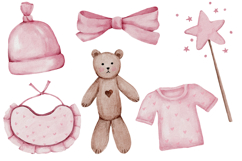Pink baby toys clipart watercolor png Product Image 3
