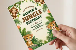 Jungle Animal Birthday Invitation Editable Canva Template Product Image 3