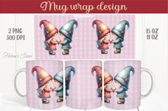 Cute gnomes with heart Mug wrap sublimation | Valentines day Product Image 1