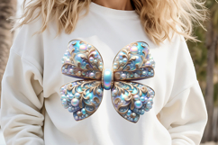 Christmas coquette bows design |Blue bow T-shirt clipart Product Image 3