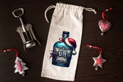 Christmas gin bottle clipart sublimation PNG| Cute clipart Product Image 2