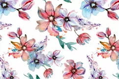 Pink and Blue Floral Tumbler Sublimation 20oz Product Image 3