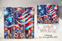 USA Patriotic tumbler wrap 20oz | 4th of July celebration Product Image 1
