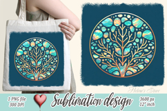 Aquamarine ocean gold and pearl sublimation design png Product Image 1