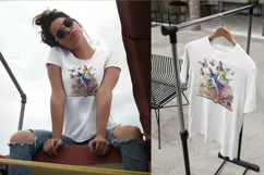 Vintage Floral Book with Butterflies T-Shirt Sublimation Product Image 3