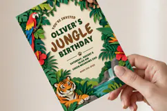 Jungle Animal Birthday Invitation Template, Editable Canva Product Image 3