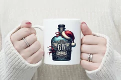 Christmas gin bottle clipart sublimation PNG| Cute clipart Product Image 4