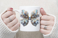 Christmas coquette bows design |Blue bow T-shirt clipart Product Image 4