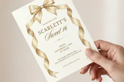 Sweet 16 Birthday Invitation Template, Editable Canva Product Image 3