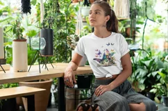 Vintage Floral Book with Butterflies T-Shirt Sublimation Product Image 3
