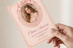 Sweet 16 Vintage Photo Invitation Template, Editable Canva Product Image 3