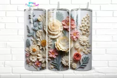 3D Floral 20 oz Skinny Tumbler Wrap Product Image 1