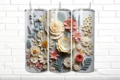 3D Floral 20 oz Skinny Tumbler Wrap Product Image 3