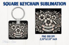 Graduating Square Keychain Designs|Class of 2024 Sublimation Product Image 1