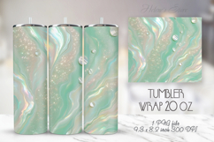 Light green pastel tumbler 20oz wrap sublimation design png Product Image 1