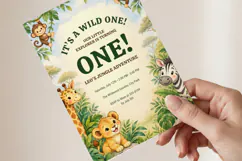 Wild One Jungle Birthday Invitation Template, Editable Canva Product Image 3