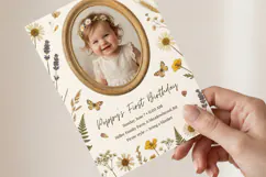 Wildflower Photo Birthday Invitation Canva Template Product Image 3