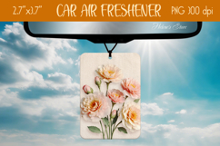 Floral Air Freshener Car| Car air freshin sublimating png Product Image 1