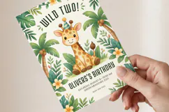 Jungle Animal Birthday Invitation Template, Editable Canva Product Image 3