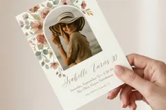 Floral Photo Birthday Invitation Canva Template Product Image 3