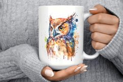 Watercolor Owl Mug Wrap Sublimation Product Image 3