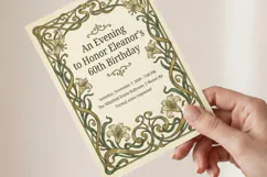 Art Nouveau Birthday Invitation Template, Canva Product Image 3