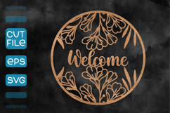 6 Round Door Hanger SVG, Spring Welcome Sign SVG Product Image 2