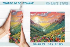 Spring Sunrize in the mountains tumbler sublimation wrap Product Image 1