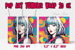 Pop art tumbler wrap | Comic style Tumbler sublimation 20 oz Product Image 1